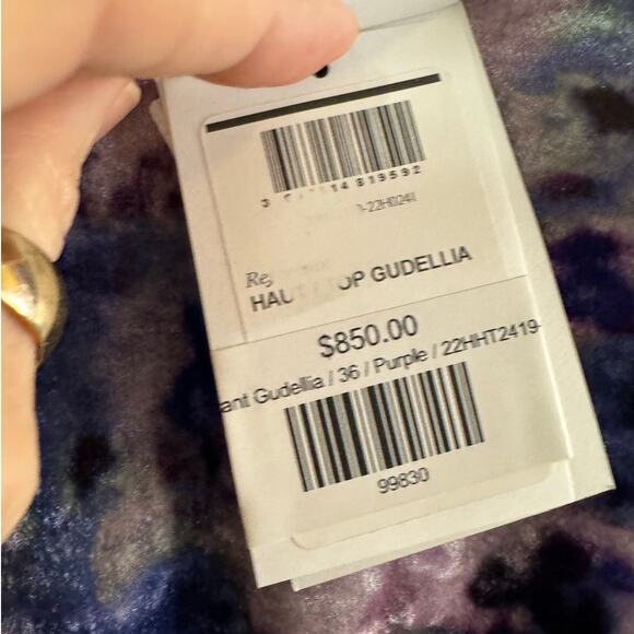 ISABEL MARANT NWT $850 Gudellia Mid Weight Stretch Velvet Top Size 36 (US 2) - Picture 9 of 10